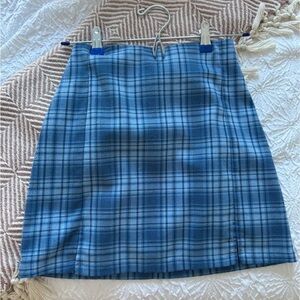 Brandy Melville Blue Plaid Pencil Skirt